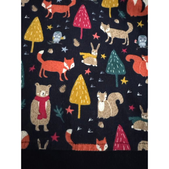 Yak & Yeti Shirt M/L Christmas Trees Animals Dark-Blue Cotton Corduroy Top NWT - Picture 4 of 12